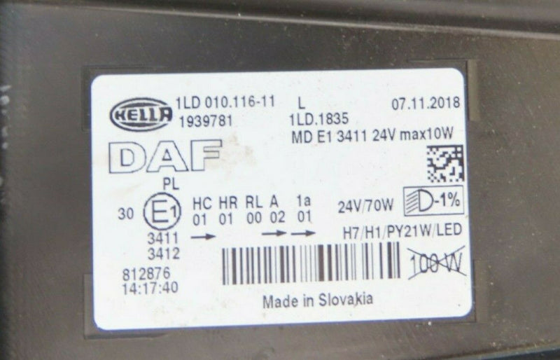 DAF XF 2014-ON  LEFT SIDE HEADLIGHT LED HEADLAMP *NEW* 1939781